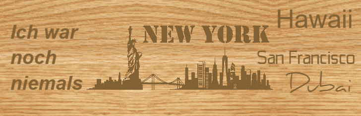 New York Holzschild